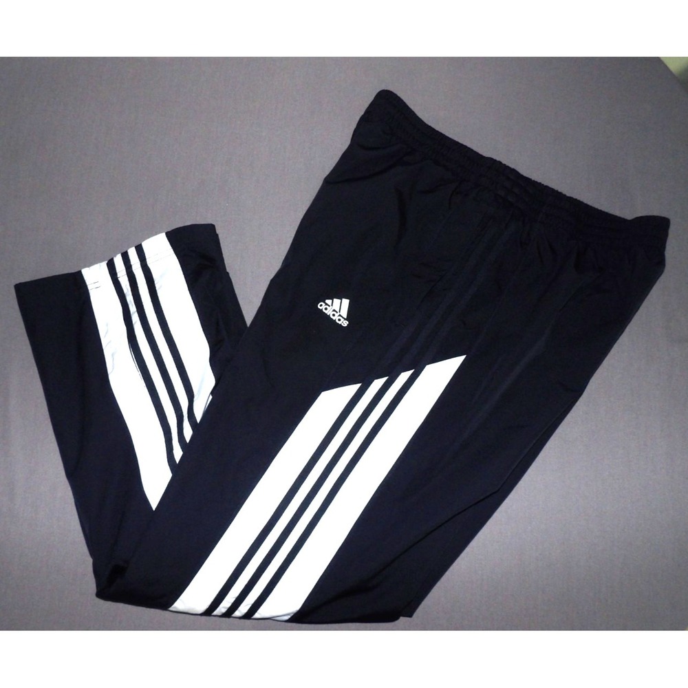 ADIDAS Navy Blue Mesh Lined Draw String Ankle Zipper‎ Track Pants Men's Medium